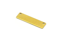 Brass Rectangle Bar, 24 Raw Brass Rectangle Stamping Blanks With 2 Holes, Pendants (30x8x0.80mm) Y216