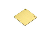 Brass Stamping Blank, 10 Raw Brass Square Stamping Blank Charms with 2 Holes (20x0.80mm)   D0262--Y016