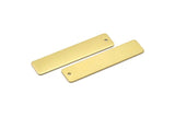 1 Hole Brass Bar, 12 Raw Brass Rectangle Stamping Blank With 1 Hole, Pendant (10x45x0.8mm) Y023