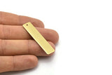 1 Hole Brass Bar, 12 Raw Brass Rectangle Stamping Blank With 1 Hole, Pendant (10x45x0.8mm) Y023