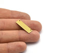 Brass Bar Blank, 24 Raw Brass Rectangle Stamping Blank with 2 Holes, Necklace Pendant (25x8x0.80mm) Y217