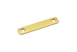 Brass Rectangle Bar, 12 Raw Brass Rectangle Stamping Blanks with 2 Holes, Necklace Pendant (33x6x0.80mm)   D0264--Y015