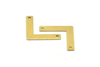 Chevron Necklace Finding, 10 Raw Brass Chevron Pendants For Necklaces And Bracelets With 2 Holes (35x20x5x0.80mm) B0179