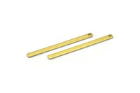Minimalist Necklace Bar, 30 Raw Brass Bars (45x3x1mm) Brc 156--a0828