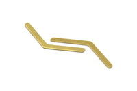 Brass Chevron Pendant, 12 Raw Brass Chevron Blanks (4x49x0.80mm) Y172