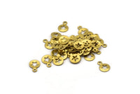 Brass Star Charm, 100 Raw Brass Star Charms (7mm) Brs 8086 L005
