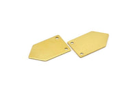 House Necklace Charm, 12 Raw Brass House Shape Stamping Blanks With 2 Holes (25x15x0.80mm) D0317--c061