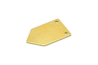 House Necklace Charm, 12 Raw Brass House Shape Stamping Blanks With 2 Holes (25x15x0.80mm) D0317--c061