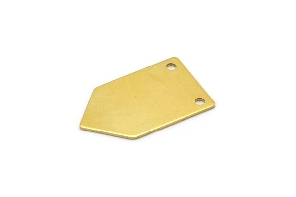 House Necklace Charm, 12 Raw Brass House Shape Stamping Blanks With 2 Holes (25x15x0.80mm) D0317--c061