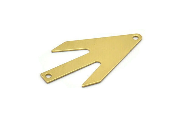 Arrow Necklace Finding, 12 Raw Brass Arrow Stamping Blanks with 2 Holes (39x22x0.60mm) D0066--C028