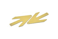 Arrow Necklace Finding, 12 Raw Brass Arrow Stamping Blanks with 2 Holes (39x22x0.60mm) D0066--C028