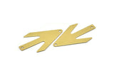 Arrow Necklace Finding, 12 Raw Brass Arrow Stamping Blanks with 2 Holes (39x22x0.60mm) D0066--C028