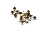 12 Tea Crystal Rhinestone Beads With 4 Holes Brass Setting for SS24, Charms, Pendants, Earrings - 5.3mm SS24