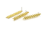 Pirinç Yaprak Küpe, 4 Ham Pirinç Yaprak Küpe, Bulgular (41x9x1,5 mm) N1714