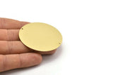Brass Round Charm, Raw Brass Charm With 2 Holes, Pendants, Findings (50x0.80mm) M02620