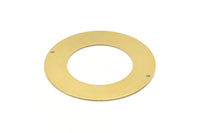 Brass Round Charm, Raw Brass Charm With 2 Holes, Pendants, Findings (50x0.80mm) M02621