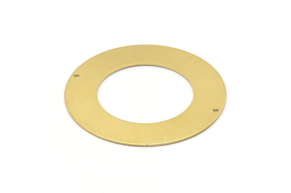Brass Round Charm, Raw Brass Charm With 2 Holes, Pendants, Findings (50x0.80mm) M02621
