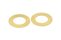Brass Round Charm, Raw Brass Charm With 2 Holes, Pendants, Findings (50x0.80mm) M02621