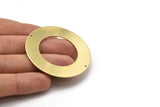 Brass Round Charm, Raw Brass Charm With 2 Holes, Pendants, Findings (50x0.80mm) M02621