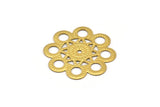 Brass Filigree Charm, 10 Raw Brass Filigree Charms, Findings  (28mm) Brs 407 A0702