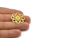 Brass Filigree Charm, 10 Raw Brass Filigree Charms, Findings  (28mm) Brs 407 A0702