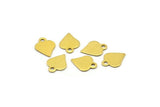 Heart Cabochon Tag, 100 Raw Brass Cabochon Tags , Stamping Tags (10x8mm) Brs 303 A0224
