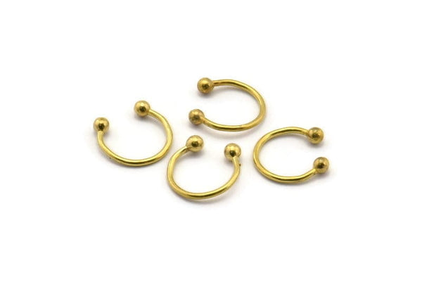 Brass Septum Ring, 24 Raw Brass Septum Rings, Nose Rings, Findings Charms (10x0.9mm) BS 2134