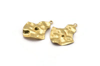 Brass Pear Charm, 12 Raw Brass Pear Shaped Charms With 1 Loop, Earrings, Pendants, Findings (33x24x0.60mm) D0690