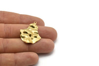 Brass Pear Charm, 12 Raw Brass Pear Shaped Charms With 1 Loop, Earrings, Pendants, Findings (33x24x0.60mm) D0690
