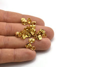 Brass Back Stoppers, 125 Raw Brass Earring Studs Back Stoppers (7x6x4mm) D1105