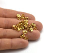 Brass Back Stoppers, 125 Raw Brass Earring Studs Back Stoppers (7x6x4mm) D1105