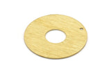 Brass Round Charm, 4 Textured Raw Brass Charms With 1 Hole, Pendants, Findings (30x0.80mm) M02650