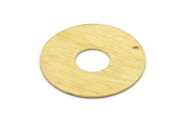 Pirinç Yuvarlak Charm, 1 Delikli 4 Dokulu Ham Pirinç Charm, Kolye Uçları, Bulgular (30x0,80 mm) M02650