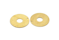 Brass Round Charm, 4 Textured Raw Brass Charms With 1 Hole, Pendants, Findings (30x0.80mm) M02650