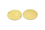 Brass Round Charm, 4 Textured Raw Brass Charms With 2 Holes, Pendants, Findings (30x0.80mm) M02651