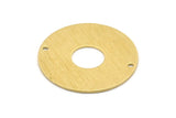 Brass Round Charm, 4 Textured Raw Brass Charms With 2 Holes, Pendants, Findings (30x0.80mm) M02652