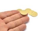 Brass Round Charm, 10 Raw Brass Round Charms With 1 Hole, Blanks (18x0.80mm) M02674