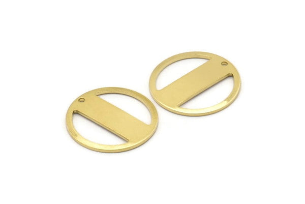 Brass Round Charm, 10 Raw Brass Round Charms With 1 Hole, Blanks (18x0.80mm) M02666