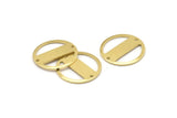 Brass Round Charm, 10 Raw Brass Round Charms With 2 Holes, Blanks (18x0.80mm) M02668