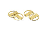 Brass Round Charm, 10 Raw Brass Round Charms With 2 Holes, Blanks (18x0.80mm) M02668