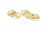 Brass Round Charm, 10 Raw Brass Round Charms With 2 Holes, Blanks (18x0.80mm) M02668
