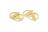 Brass Round Charm, 10 Raw Brass Round Charms With 1 Loop, Blanks (20x18x0.80mm) M02667