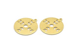 Moon Phases Charm, 8 Raw Brass Crescent Moon Charms, Pendants (22x0.80mm) M02712
