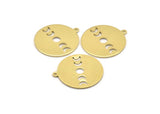 Moon Phases Charm, 8 Raw Brass Crescent Moon Charms, Pendants (22x0.80mm) M02704