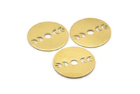 Moon Phases Charm, 8 Raw Brass Crescent Moon Charms, Pendants (22x0.80mm) M02702