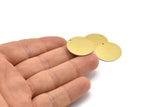 Brass Round Charm, 8 Raw Brass Round Charms With 1 Hole, Blanks (22x0.80mm) M02660