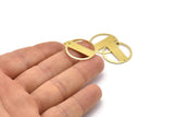 Brass Round Charm, 8 Raw Brass Round Charms With 1 Hole, Blanks (22x0.80mm) M02664