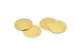Brass Round Charm, 8 Raw Brass Round Charms With 2 Holes, Blanks (22x0.80mm) M02662