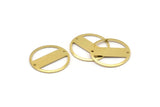 Brass Round Charm, 8 Raw Brass Round Charms With 2 Holes, Blanks (22x0.80mm) M02654