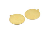 Brass Round Charm, 8 Raw Brass Round Charms With 1 Loop, Blanks (24x22x0.80mm) M02661